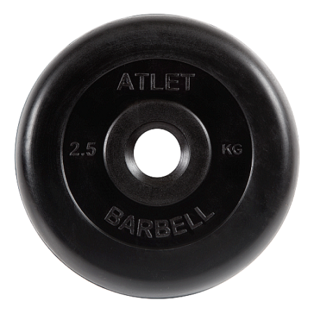 Диск для штанги 2,5кг d=26мм черный MB-AtletB26-2,5 MB Barbell