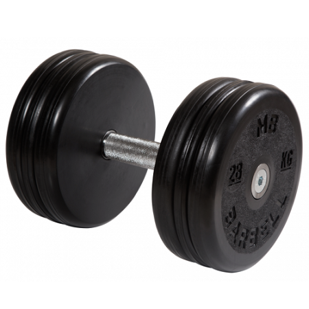 Гантель неразборная с невращающейся ручкой классик 28 кг MB-FdbEM-BN28 MB Barbell