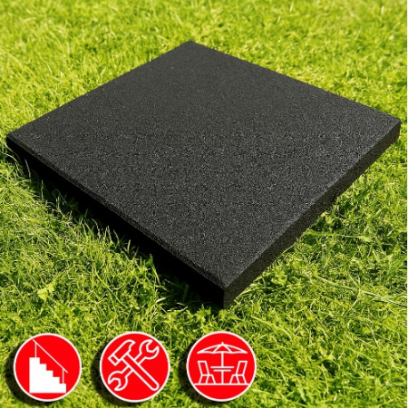 Резиновая плитка 50х50х1,5см ровное основание IronBull 