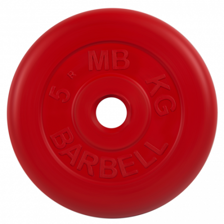 Диск для штанги 5кг d=26мм красный MB-PltC26-5 MB Barbell