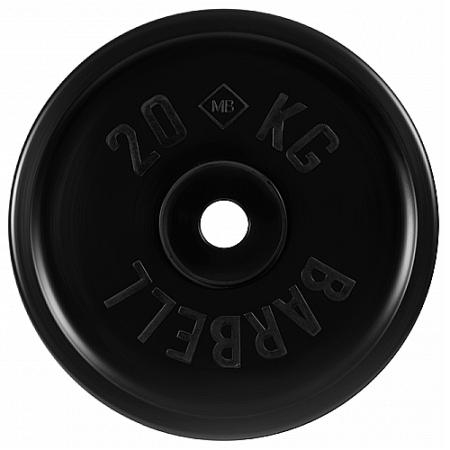 Диск для штанги 20кг d=50мм евро-классик черный MB-PltBE-20 MB Barbell