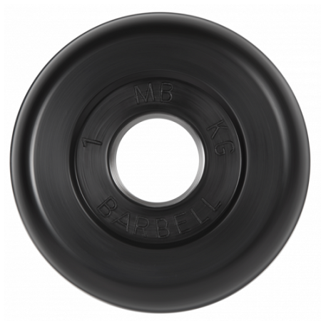 Диск для штанги 1кг d=26мм черный MB-PltB26-1 MB Barbell