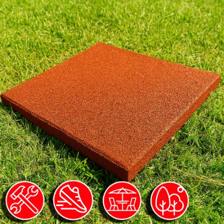 Резиновая плитка 50х50х4см ровное основание IronBull 