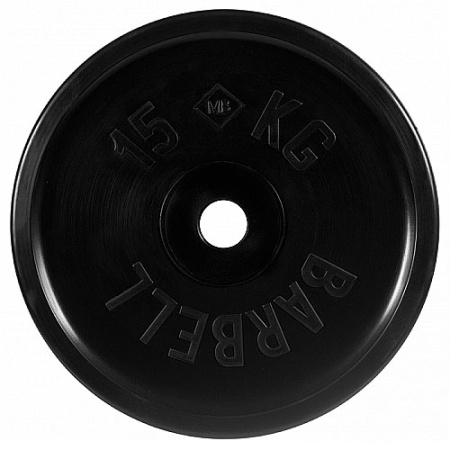 Диск для штанги 15кг d=50мм евро-классик черный MB-PltBE-15 MB Barbell