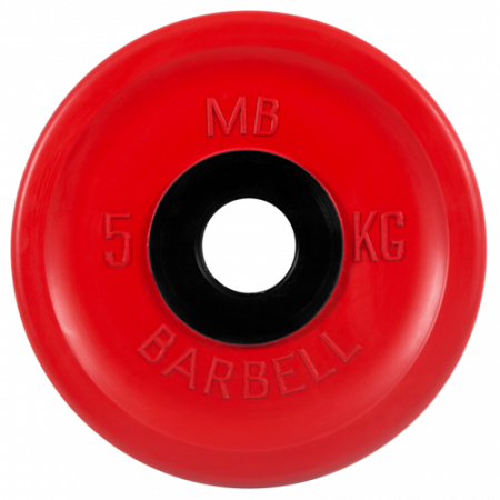 Диск для штанги 5кг d=50мм евро-классик красный MB-PltCE-5 MB Barbell