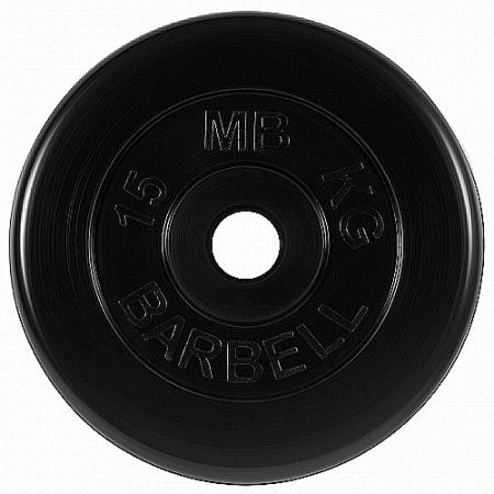 Диск для штанги 15кг d=50мм черный MB-PltB51-15 MB Barbell