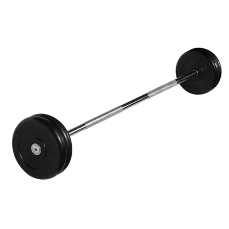 Штанга неразборная, черная d=25мм, 25 кг  MB-BarMW-B25 MB Barbell
