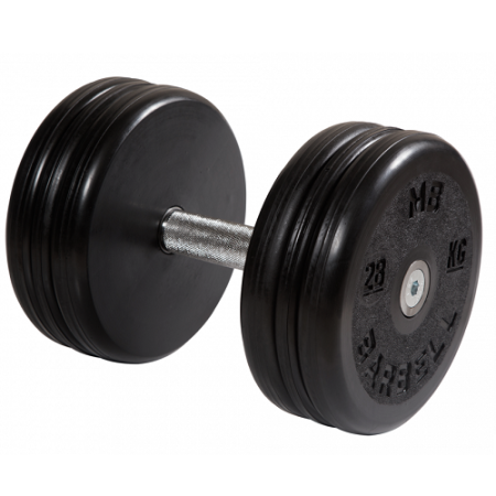 Гантель неразборная с вращающейся ручкой классик 28кг MB-FdbEM-B28 MB Barbell