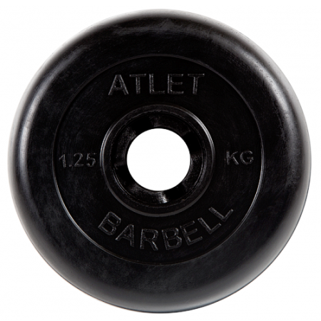 Диск для штанги 1,25кг d=26мм черный MB-AtletB26-1,25 MB Barbell