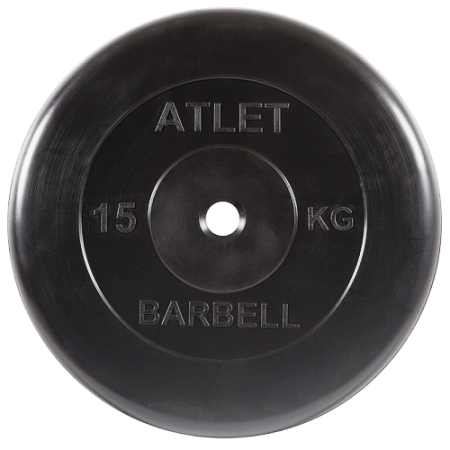 Диск для штанги 15кг d=31мм черный MB-AtletB31-15 MB Barbell